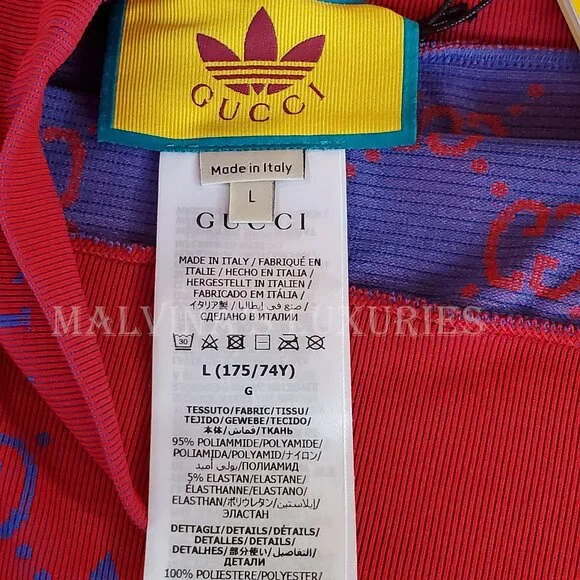 GUCCI PANTS RED GG LOGO TREFOIL JACQUARD JERSEY LEGGINGS sz L LARGE